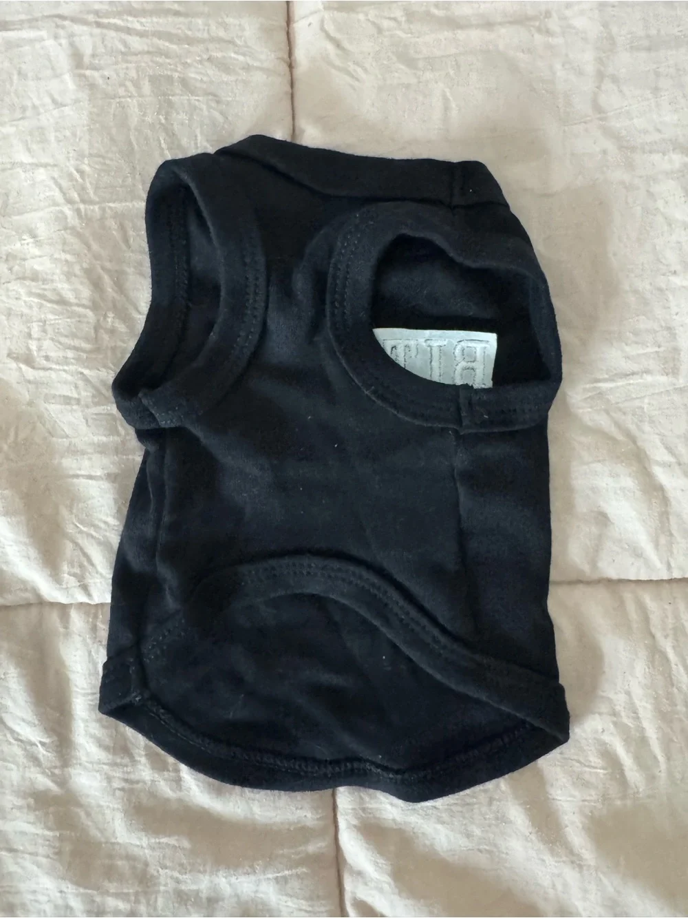 Source Unknown Black Dog Tank with Red Heart & White Lettering